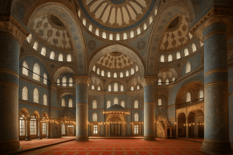 Interior di dalam masjid blue_mosque