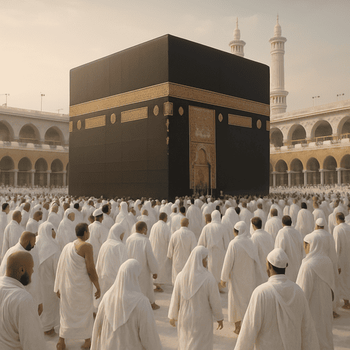 ibadah Umroh di depan Kabaah