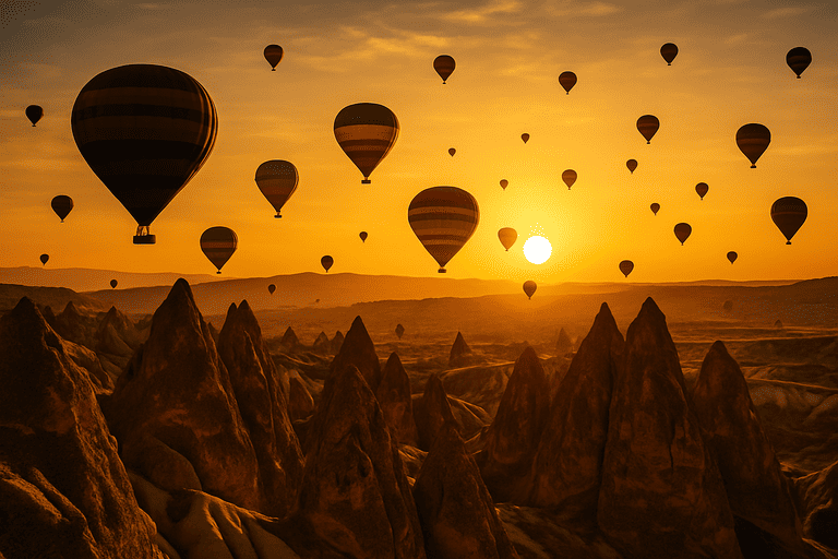 Pemandangan Balon Udara di Cappadocia