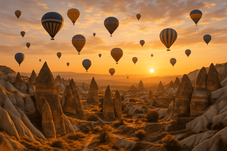 Pemandangan indah Balon-balon di cappadocia