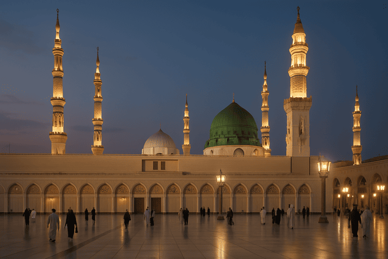 masjid_nabawi di waktu senja 