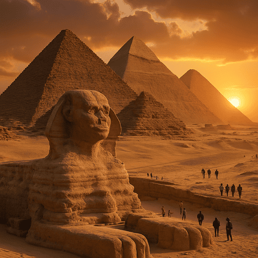 Pemandangan pyramids giza