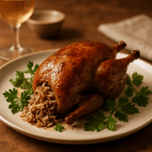 Hamam mahshi makanan yang berasal dari mesir yaitu burung merpati yang disi dengan campuran beras
