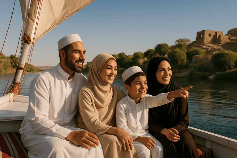 Melihat indahnya pemandangan sungai nil bersama keluarga