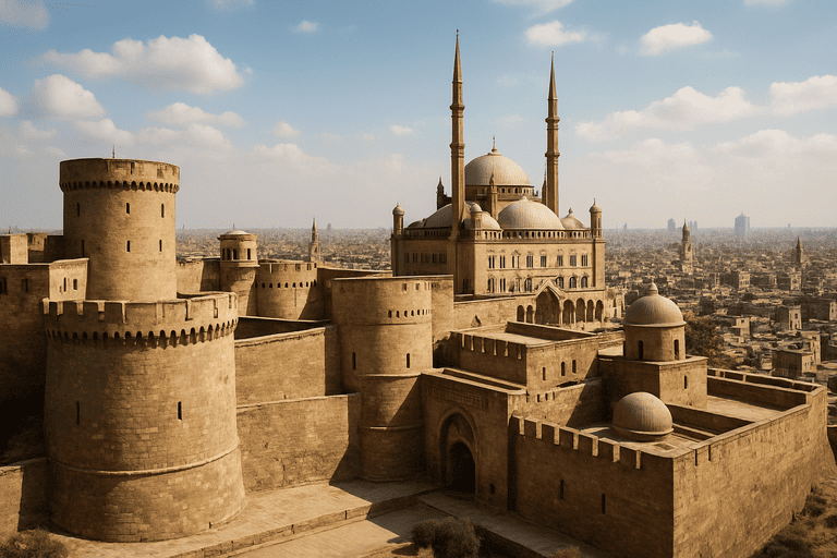 Pemandangan yang indah sebuah benteng salahuddin kairo,mesir