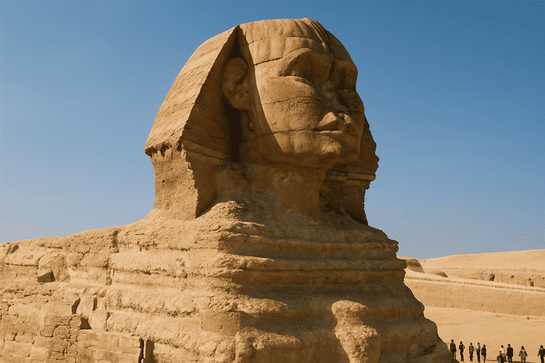 Patung sphinx agung giza atau dikenal sebagai great sphinx of giza