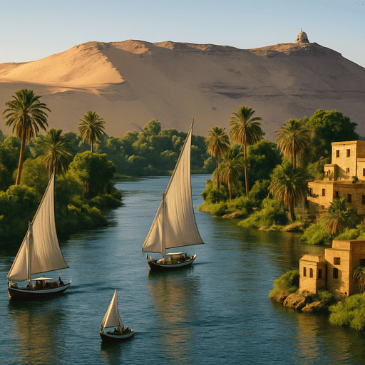 View yang sangat bagus dan indah sungai nil yang berasa di mesir