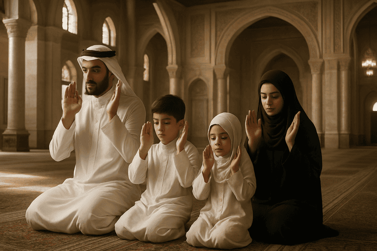 Menunaikkan ibadah & berdoa bersama keluarga