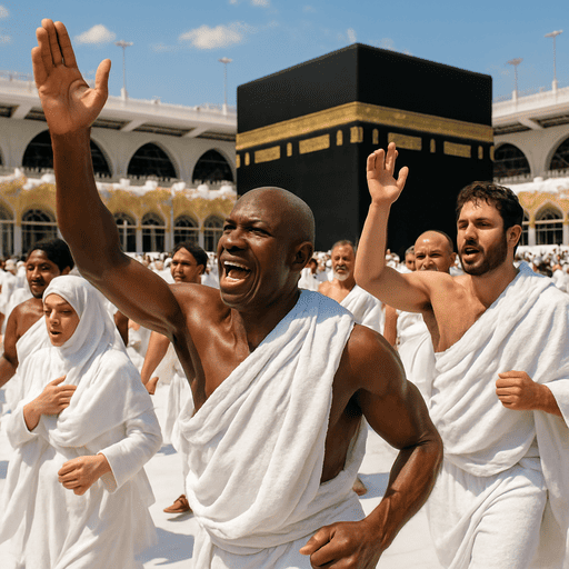 Ribuan para jamaah yang sedang melaksanakan ibadah umroh