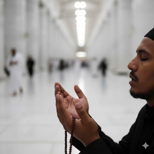 01.-jamaah-yang-terangkat-dalam-doa-saat-Sai-dengan-ekspresi-tenang-dan-latar-belakang-koridor-Safa-Marwah-yang-buram.-Suasana-spiritual-dan-penuh-penghormatan.