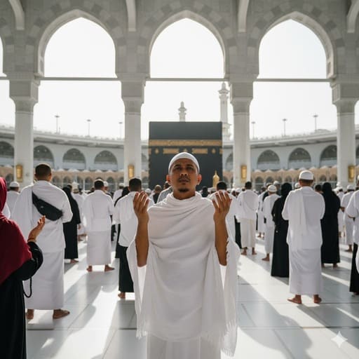 02.-seorang-jamaah-berdiri-di-bukit-Safa-menghadap-Kabah-di-kejauhan-dengan-tangan-terangkat-dalam-permohonan-dikelilingi-oleh-jamaah-lainnya.-Bidikan-lebar-momen-spiritual.
